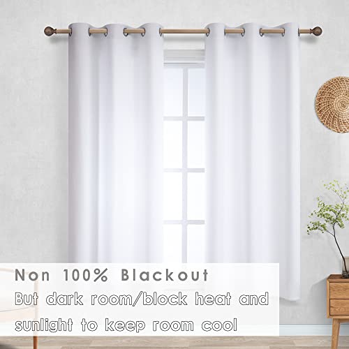 Koufall White Short Curtains For Small Bathroom Window Bedroom Room Darkening Half Blackout Grommet Kitchen Cafe Curtains 45 Inch Length #TOP1