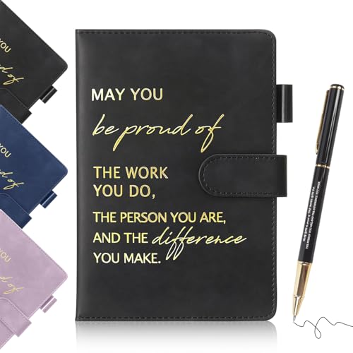 Iridsmole Employee Appreciation Thank You Gifts, Leather A5 Notebook and Pen Sets, Inspirational Stationery Gift Set for Men Women Colleagues Volunteer Team Employee Work Office Use