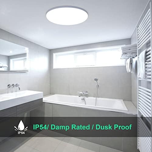 KAOPUO Bathroom Ceiling Lights,24W LED Ceiling Light IP54 Waterproof, 5000K Neutral White 2200LM 150W Equivalent, Ceiling Lights for Bathroom Lighting ,Living Room, Kitchen and Hallway Ø23cm