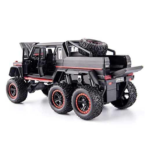Image of ARNIYAVALA Diecast Toy Car1 /32 Benz G63 AMG 6x6 V12 Off-Road Pickup Scale Model,Pull Back Vehicles Alloy Simulation Supercar with Lights and Sound Also for Car Dashboard,Kids,Adult-Black