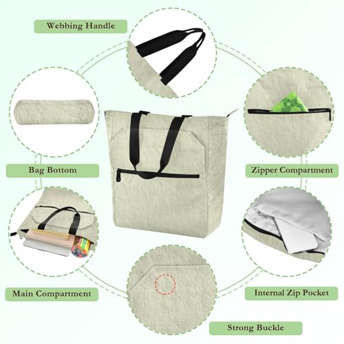 Bolsa de mano de tela Oxford 600D resistente con asas de cremallera seguras 5