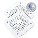 Holikme Drain Hair Catcher Shower Drain Cover, 2 Pack Silicone Drain Protector with 12 Detachable Suckers, Shower Drain Hair Trap for Tub,Bathroom,Kitchen,Bathtub,Sink,Wash Basin, White/White