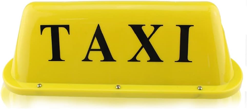 Taxi Sign Cab Lights Magnetic Car Roof Taxi Top Sign Indicator Lights Lamp Topper Car Light 12V Light waterproof & USB Power (L: Yellow)