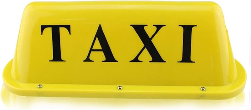 Taxi Sign Cab Lights Magnetic Car Roof Taxi Top Sign Indicator Lights Lamp Topper Car Light 12V Light waterproof & USB Power L Yellow
