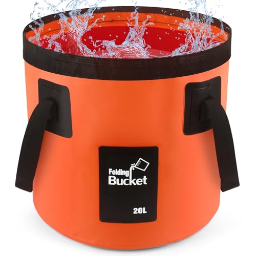 Collapsible Bucket 20L, Plumbers Folding Bucket Portable Garden Buckets, Lightweight Camping Storage Water Container Tub for Camping Hiking Fishing Gardening Car Washing Household Cleaning Supplies 1 Collapsible Bucket 20L, Plumbers Folding Bucket Portable Garden Buckets, Lightweight Camping Storage Water Container Tub for Camping Hiking Fishing Gardening Car Washing Household Cleaning Supplies