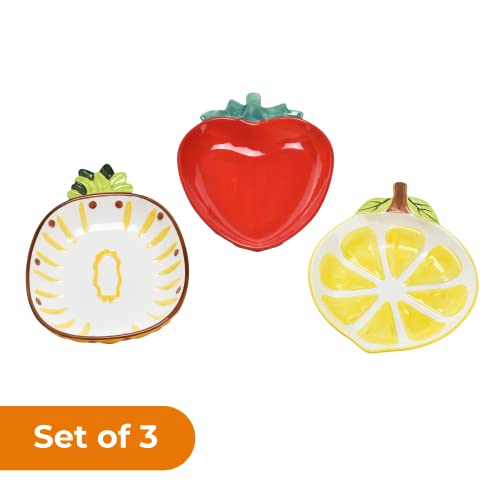 Bruntmor Dinner Plates Set- Salad Plate Sets - Multicolor Saucers For Dessert, Appetizer, Side Dishes, Sandwich, Pizza - Flat Kitchen Colorful Plate With Pattern For Breakfast, Lunch, Dinner #TOP3