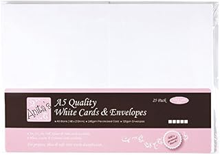 Anita's A5 Card and Envelope, Pack of 25, White