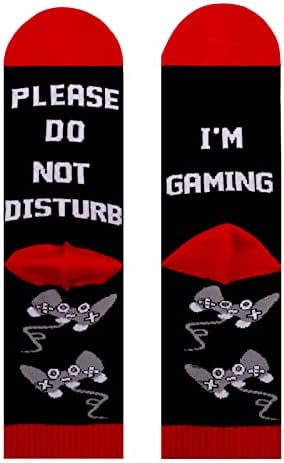EQLEF Do Not Disturb I Am Gaming Socks, Novelty Socks for Men Women Boys Gaming Socks Funny Socks Letter Socks for Girls Teenagers Game Lovers Socks Gifts (1 Pair)