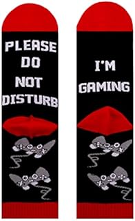 EQLEF Do Not Disturb I Am Gaming Socks, Novelty Socks for Men Women Boys Gaming Socks Funny Socks Letter Socks for Girls Teenagers Game Lovers Socks Gifts (1 Pair)