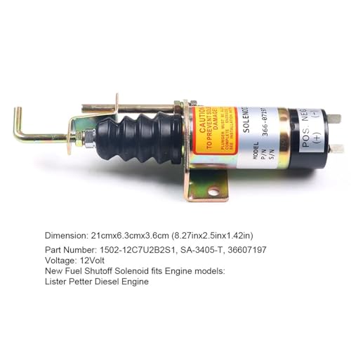 Solénoïde d'arrêt 12V 366-07197 électrovanne coupure carburant SA-3405-T