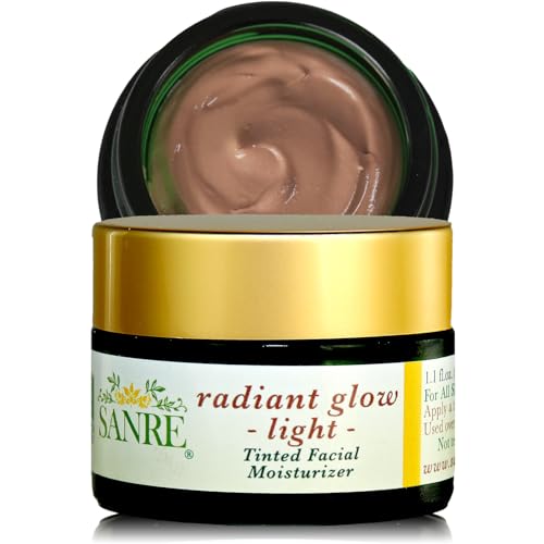 SanRe Organic Skinfood - Radiant Glow Light - Organic Tinted Facial Moisturizer For All Skin Types