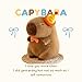 Wonfirang Capybara Plush, Kawaii Capybara Doll Stuffed Birthday Gifts Party Decoration, Cute Plush Toy with Happy Hat & Orange Tie - Soft Stuffed Animal