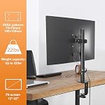 Bracwiser Moniteur simple entièrement réglable Support de support pour un écran de 13-32 pouces 22lbs pour écran d'ordinateur de moniteur 13 15 17 19 20 22 23 24 26 27 30 32 de pouce VESA 75 100 (MD7401)