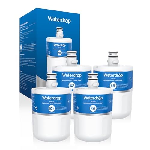 Waterdrop 5231JA2002A Refrigerator Water Filter, Replacement for LG® LT500P®, GEN11042FR-08, ADQ72910911, ADQ72910901, Kenmore® 9890, 46-9890, LFX25974ST, LMX25964ST, 4 Pack 4 count (Pack of