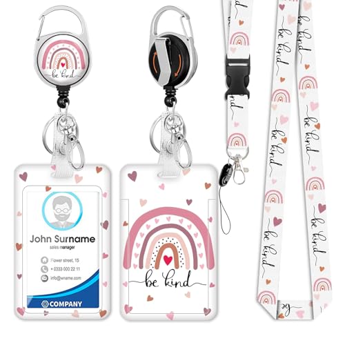 JKDHJK Lanyard with Card Holder, Id Card Holder for Neck Teacher, Nurse, Student Lanyard, Stretchable Key Buckle