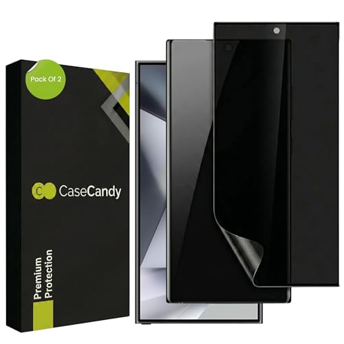 Image of Casecandy silicone - Pack of 2 Privacy Screen Protector for Samsung S24 Ultra | Privacy (Anti Spy) Screen Protector Guard for Galaxy S24 Ultra - Fingerprint Working /HD