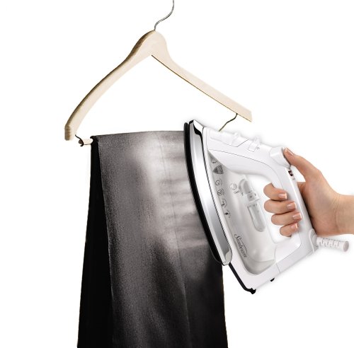 Sunbeam Classic 1200 Watt Mid-Size Anti-Drip Non-Stick Soleplate Iron with Shot of Steam/Vertical Shot Feature and 8' 360-degree Swivel Cord, White/Clear, GCSBCL-317-000 Sunbeam Classic 1200 Watt Mid-Size Anti-Drip Non-Stick Soleplate Iron with Shot of Steam/Vertical Shot Feature and 8' 360-degree Swivel Cord, White/Clear, GCSBCL-317-000