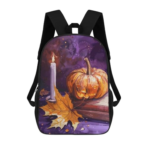 Pumpkins And Candles Bookbag - Ultra Lightweight Portable Backpack Work Travel Backpack for Men Women Fits 16 Inch Notebook