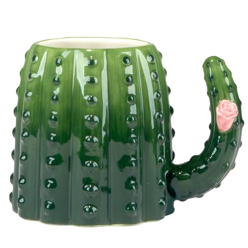 Juego de 4 Mugs Cerámica Verde Cactus 18 oz miniatura 2