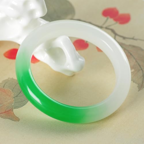 Semi-Mountain Semi-Water Quartz Rock Gemstone Bracelet for Women Bangle - Turquoise Flat Bead Design4