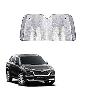 Car Windshield Silver Parking Foldable Sunshade for Heat Protection Useful on Front and Rear Windshield Glass Suitable for Maruti Suzuki Grand Vitara 2022