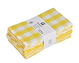 [20x20] Cloth Napkins Set of 12 Cotton, Dinner Napkins Cloth Washable, Buffalo Plaid Checks Premium
