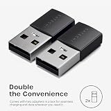 SATECHI Adapter USB-A do USB-C (2 szt.), Szybki Transfer Danych i Ładowanie Power Delivery, Zaprojektowany do CarPlay i Nowoczesnych Urządzeń – Czarny