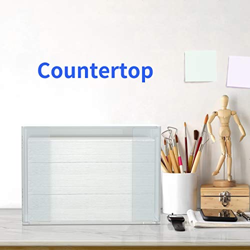 FEMELI Clear Acrylic Paper Towel Dispenser, Wall Mount Or Counter Top Holder for C-Fold Multifold Z-Fold Trifold Paper Towel Hand Napkin with Lid