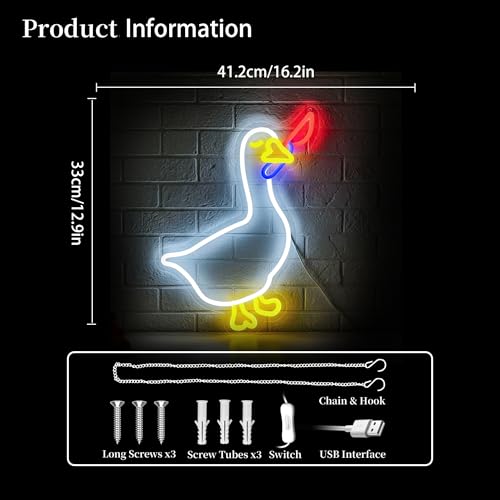Image of Goose Neon Sign Led Neon Lights Neon Signs for Wall Decor Light Up Sign for Birthday Party Club Gift
