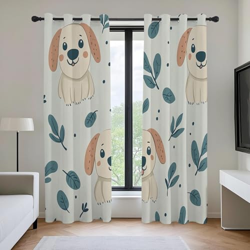 Izgozothia Kinderzimmer Süßer Hund Vorhänge, 2er Set