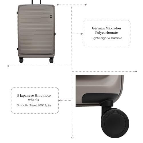 Image of F Gear Sedona Large 79cm German Polycarbonate Hard Luggage|Japanese Hinomoto Silent Wheels |Expandable Check-in Suitcase Travel | Wet Pocket, TSA Lock, Anti-Theft Zipper|Taupe (Taupe)