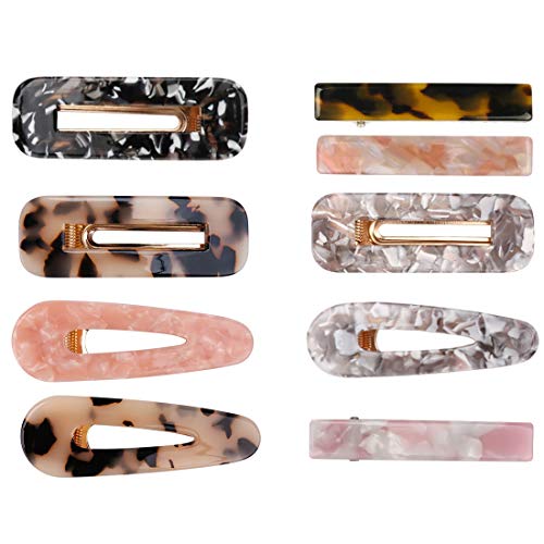 TOBATOBA 9pcs Pcs Acrylic Resin Hair Barrettes Fashion Geometric Alligator Hair Clips Hair Accessories for Women