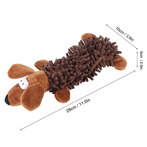 Juguete de peluche con sonido para perros pequeño marrón miniatura 2