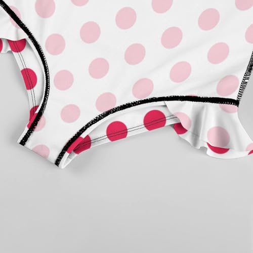 Image of Girls One Piece Swimsuit Polka Dots Ruffles Swimwear Bathing Suits 3-12 Years