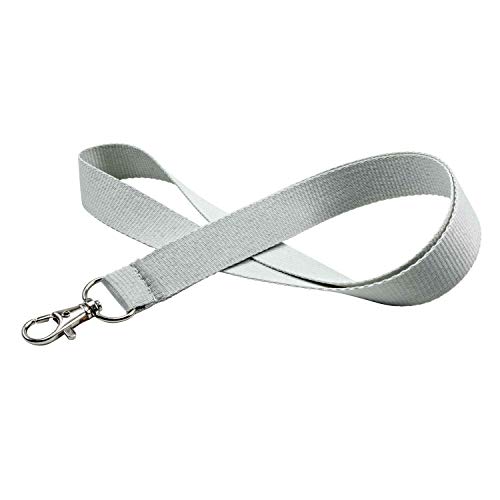 Cordon porte-clés 20 mm gris anti-perte de badge pour événements