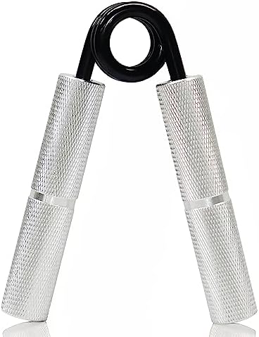 TIT COOPOPE Hand Grip and Wrist Strengthener - Resistance from 50-350 lb Metal Exerciser for Hand, Forearm, and Fingers,Silver Stainless Steel,50LB