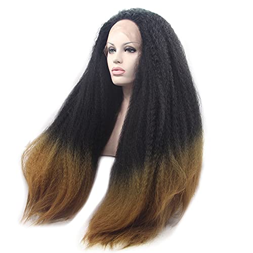 Perruque synthétique brune de 61 cm pour masquer la perte de volume avec élégance
