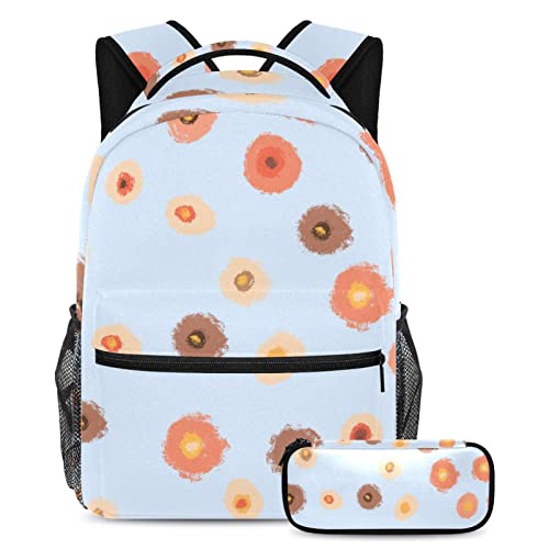 Sac à dos de voyage scolaire avec porte-bouteille intégré et étui à stylo assorti