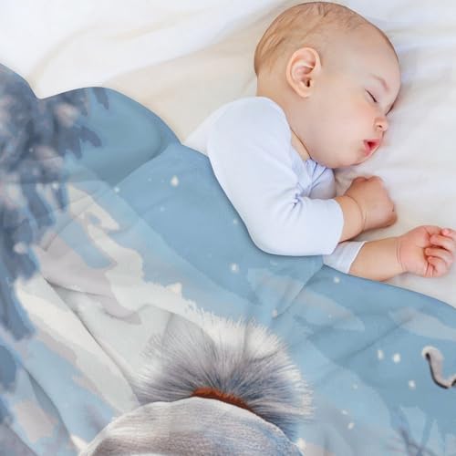 Couverture flanelle bonhomme de neige, idée cadeau pour canapé - 8