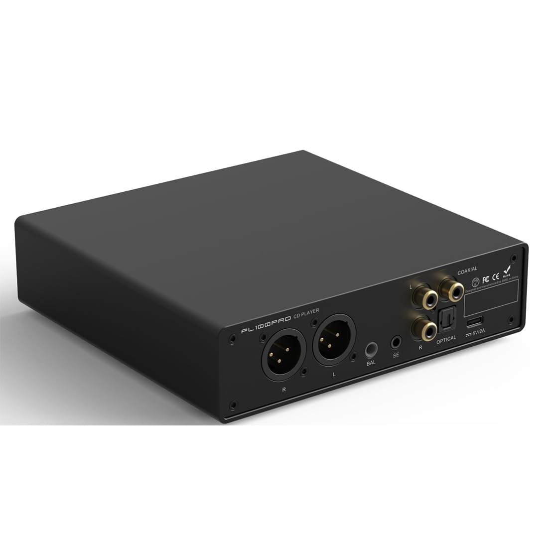 SMSL PL100Pro - Reproductor de CD multifunción 2 chips DAC CS43131 de gama alta compatible con reproducción MQA sin pérdidas XLR de 3,5 mm y 4,4 mm de salida de auriculares (negro)