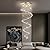 Wansi Shine 87" H Modern Large Spiral Crystal Stair Chandelier, Brushed Nickel 6-Light High Ceiling Chandelier, Raindrop Flush Mount Ceiling Light for Foyer Living Room, Included Bulbs, UL Listed