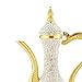 Steel Water Bottle Pitcher with Zirconia Stones | Handmade Metal Carafe Water Tea Coffee Jug Vintage Bottle | Turkish Ottoman Zamzam Pitchers (470 ML / 16 Oz, Zirconia Stone, Gold Color)