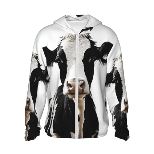 Veste de randonnée motif vache zippée pour sorties en plein air