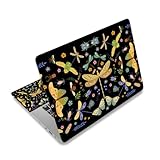 DINKY Laptop Skin Sticker Decal 15.6' 15.4' 12' 13' 13.3' 14' 15 inch Laptop Universal Vinyl Skin Stickers Cover Art Decal Notebook PC Personalized Protector, Black Dragonfly