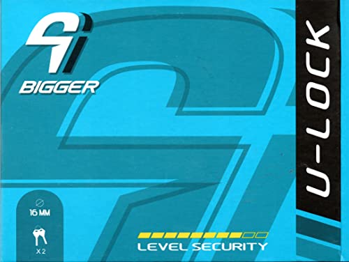 BIGGER Candado U-Lock para Bicicletas, 180mm x 320mm, 16 mm Diámetro, Negro. Antirrobo, alta seguridad, duradera. Apta para bicicleta, patinete, e bike, moto, hogar. - imagen 7