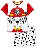 Paw Patrol Pigiama Bambino, Pigiama Bimbo A Maniche Corte da 18 Mesi A 6 Anni, Pigiami Estivi di Cotone con Chase E Marshall (Bianco, 2-3 Anni)