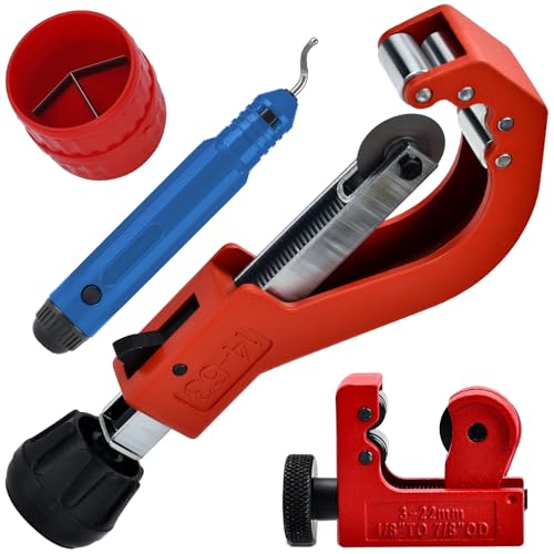 Tagliatubi da 3-50 mm con Sbavatore Mini Taglia Tubi Rame Tagliatubi Rame Per Acciaio Inox, Rame, Alluminio, Acciaio o Plastica (ad es. PVC e PE)