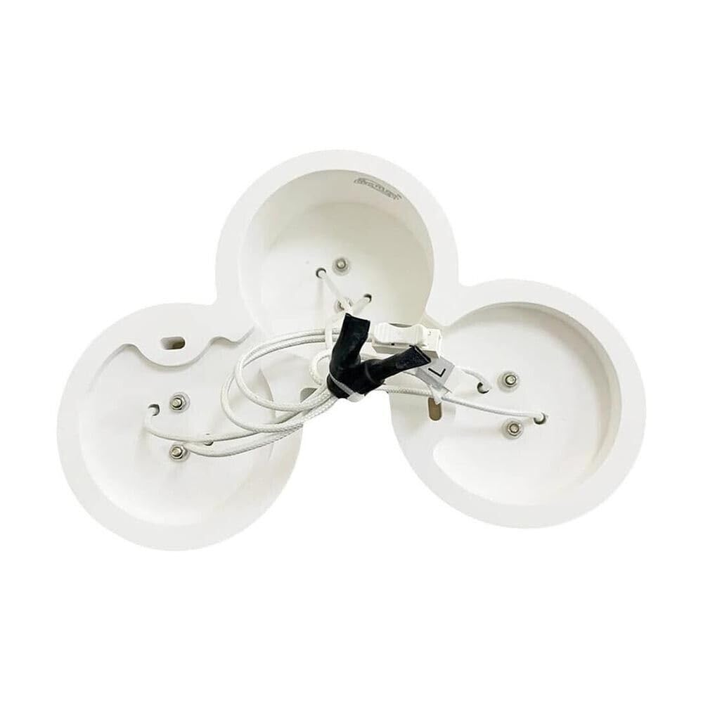 Lampadario da soffitto 3 cilindri in gesso verniciabile supporto faretto gu10