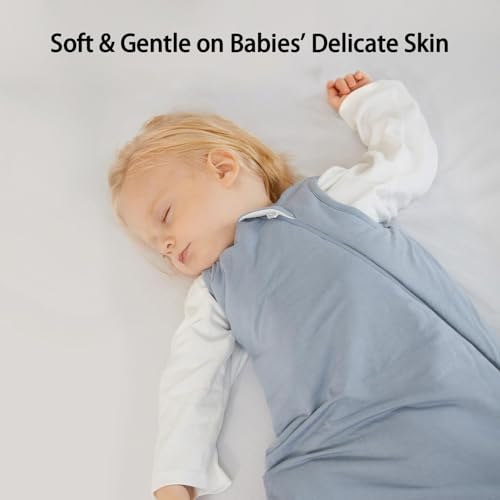 BubblePanda Rayon Made from Bamboo Sleep Sack 0-6 Months 1.0 Tog Soft Toddler Sleeping Sack 3-6 Months for Infant Newborn Babies 2-Way Zipper Baby Wearable Blanket 0-3 Months
