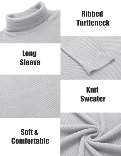 Image of COOFANDY Men's Ribbed Turtleneck Sweater Casual Basic Long Sleeve Knitted Pullover Sweater